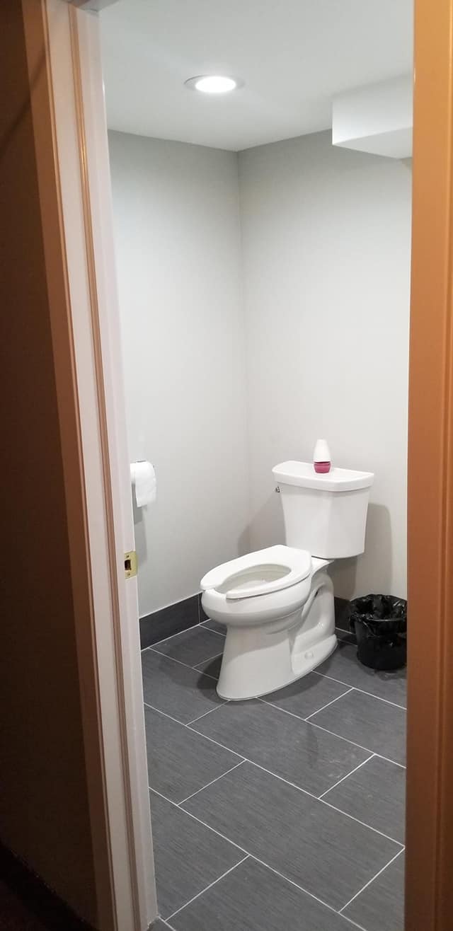 Bathroom Job in Basement New Construction with Ejector Pump